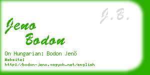 jeno bodon business card