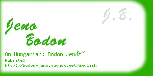 jeno bodon business card